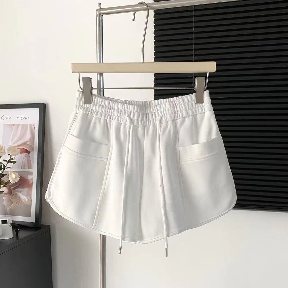 Drawstring Straight Wide Leg Hot Pants SA977