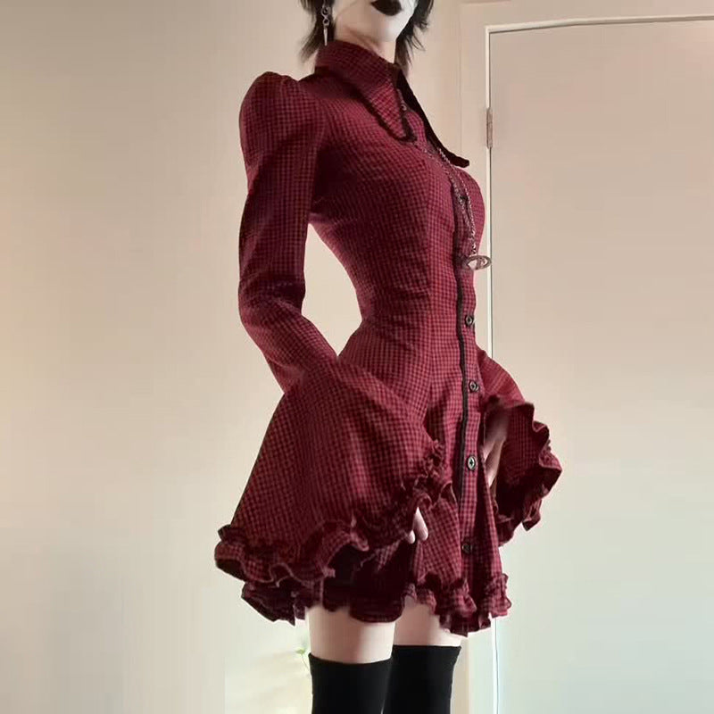 Plaid Shirt Dress  74A420