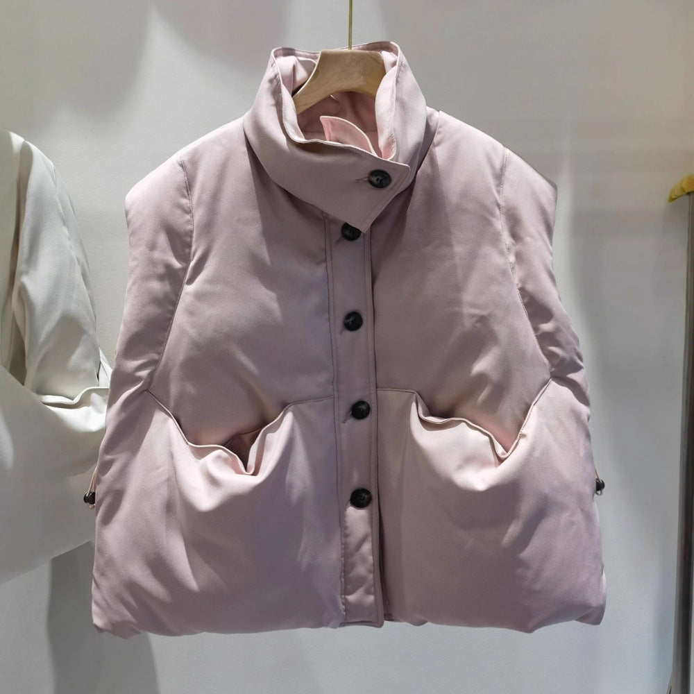Winter Short Stand-up Collar Vest for Women SA493