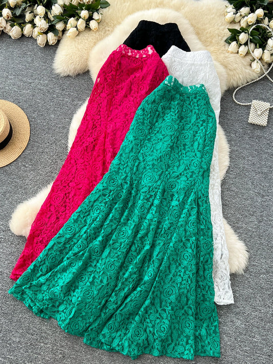 Lace Hip Skirt Female Fishtail Mid-length Skirt 69A695