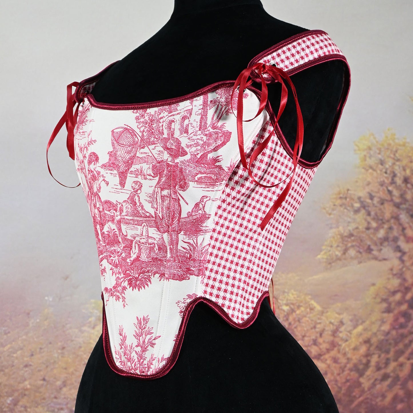 Checked Back Strap Fishbone Top Bra 69B832