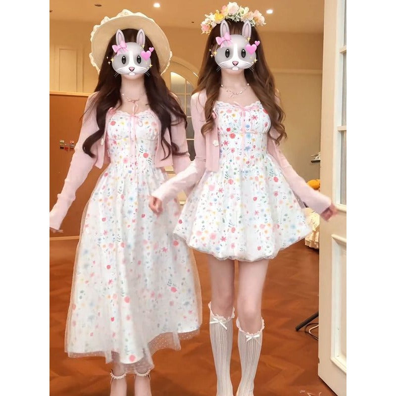 Floral Suspender Dress  US 64D174