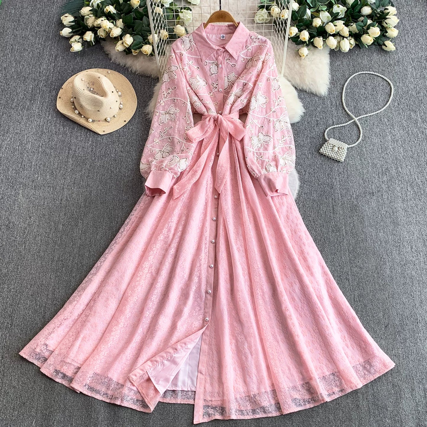 Sequin Lapel Dress SA757