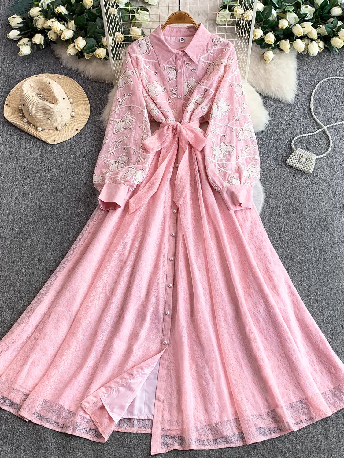 Sequin Lapel Dress SA757