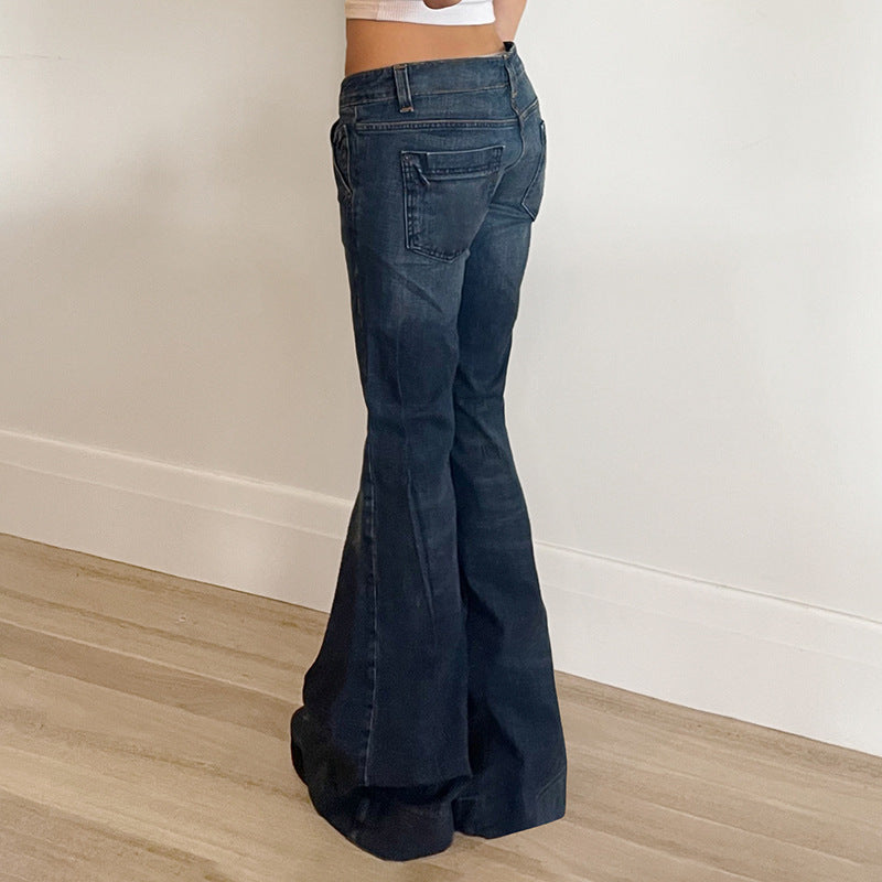 Skinny Washed Denim Micro-pull Pants SA387