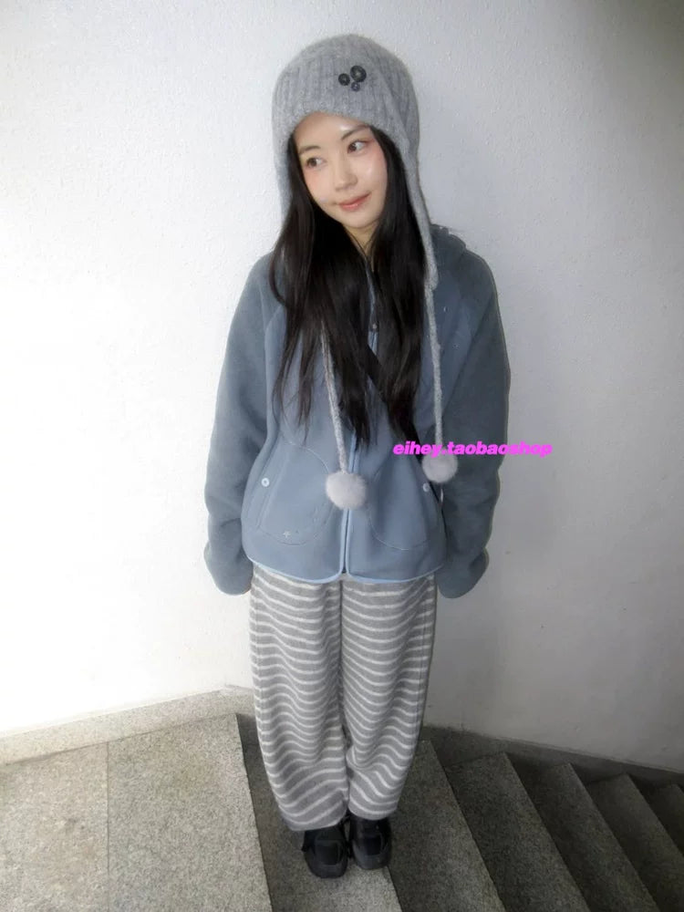 Contrasting color zipper hoodie jacket SA615-SA616
