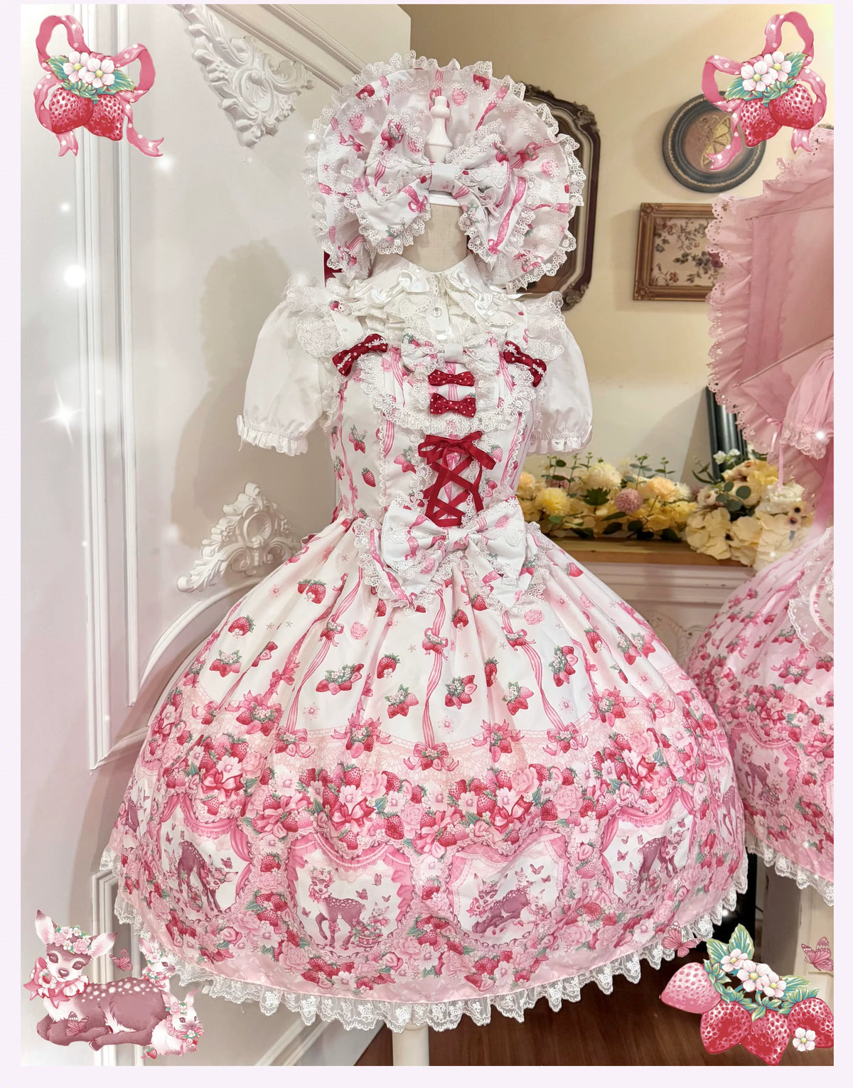 Strawberry Handle Lolita Jsk Suspender Skirt 74B887