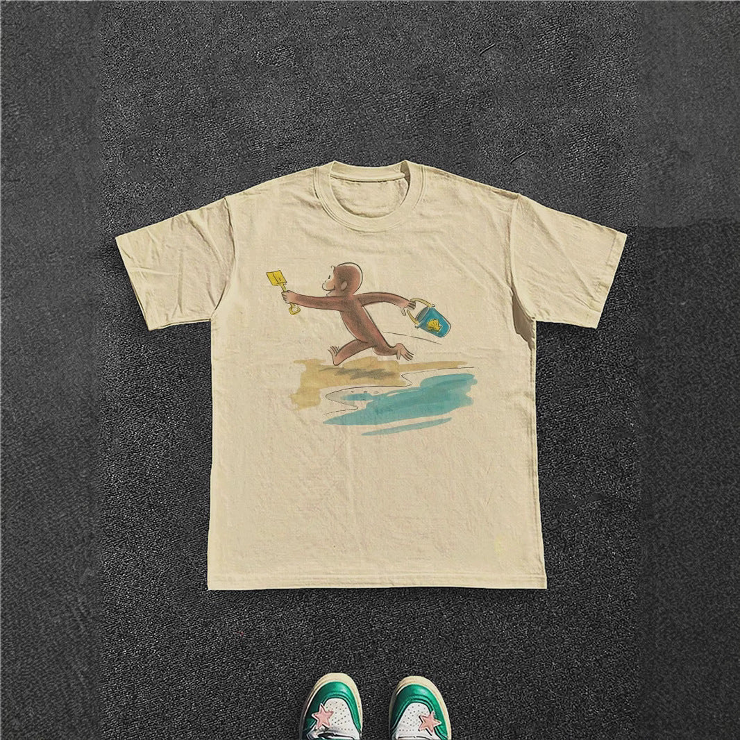 Loose T-shirt Casual Men's and Women's Short Sleeves 69B346