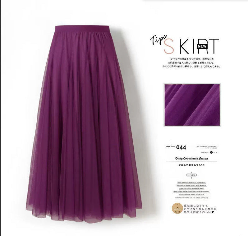 Carefully Selected Pleated Skirt with Mesh Overlay 69B976