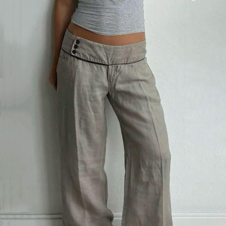 Loose Drape Casual Comfortable Straight Pants Trousers SA575