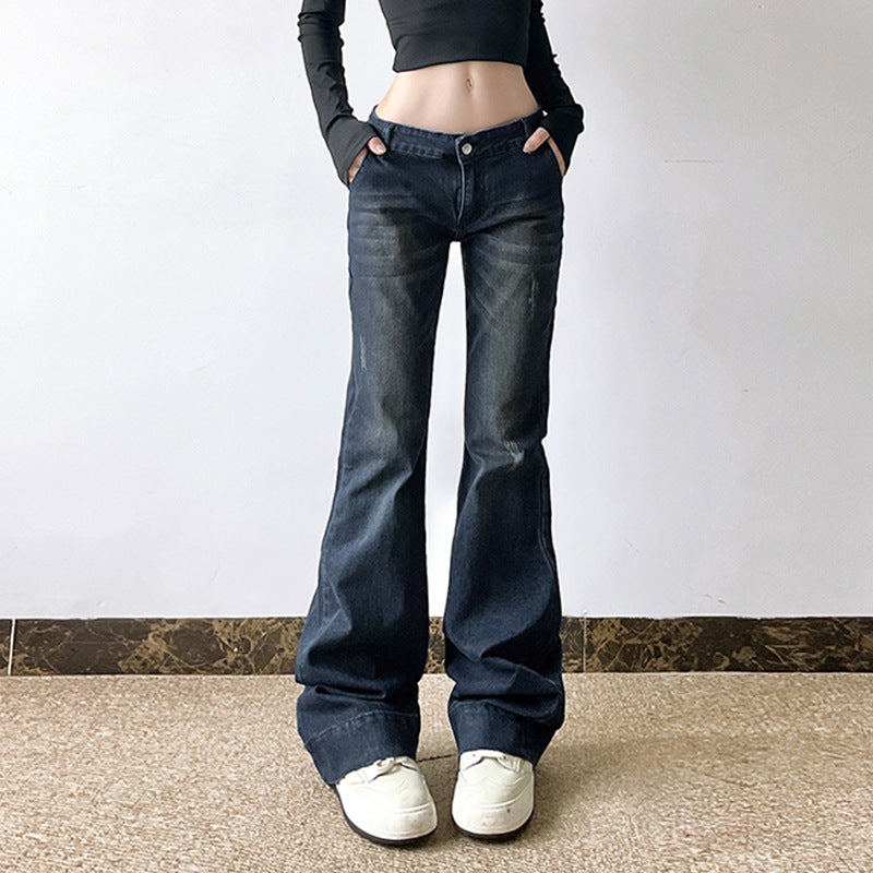 Skinny Washed Denim Micro-pull Pants SA387