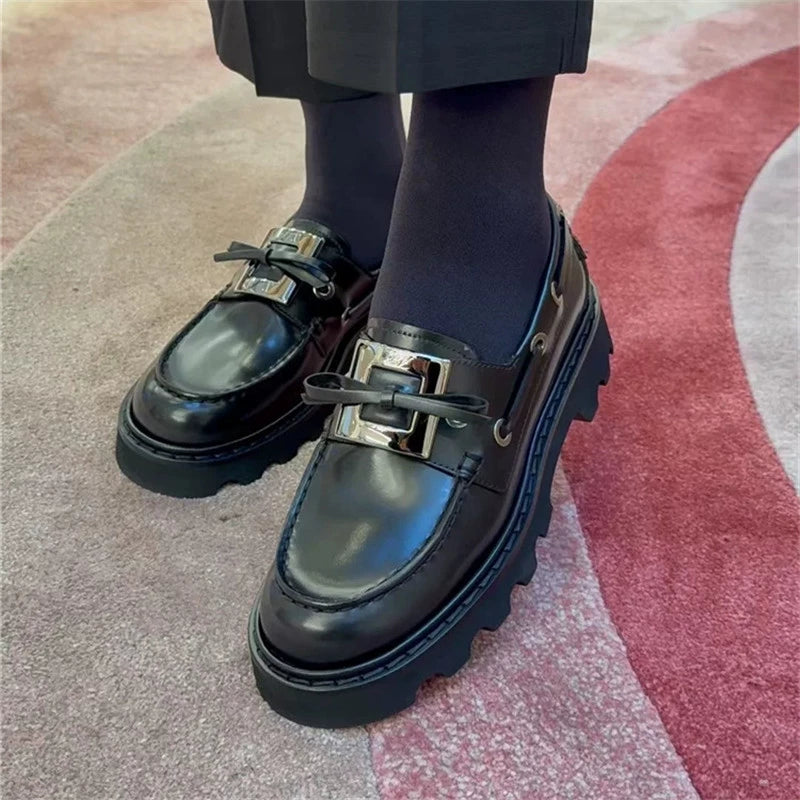 Square Button Women's Shoes 74A137