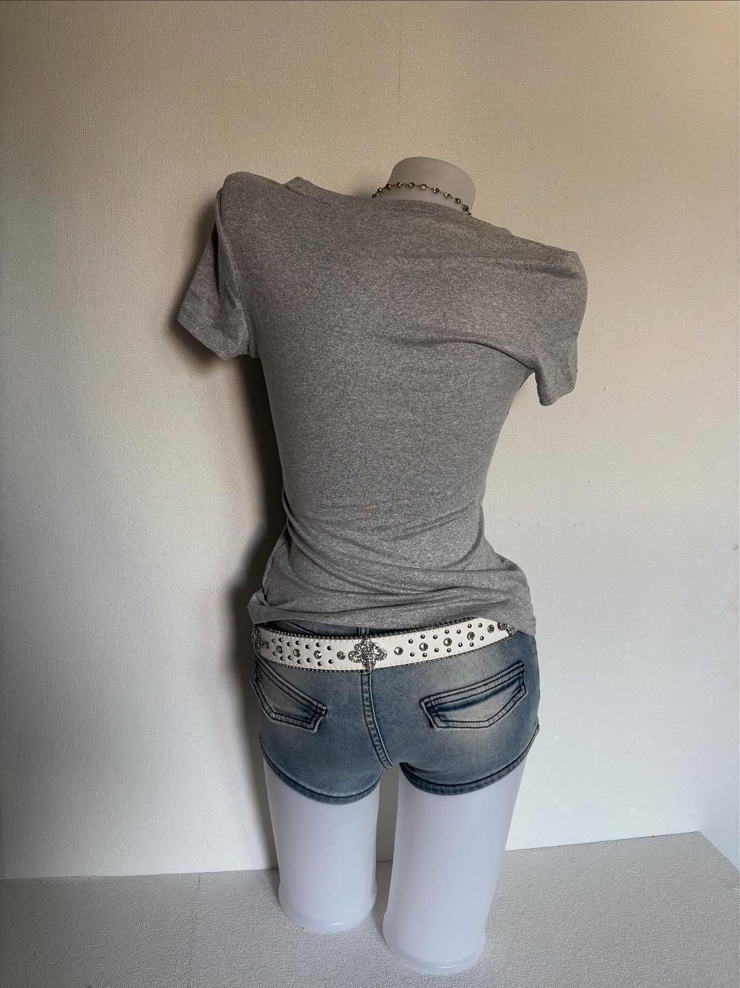 V-neck Hot Girl Short-sleeved T-shirt SA811
