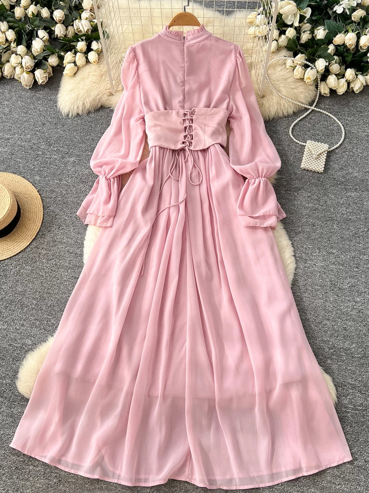 Pink Lace Diamond Dress  64D116