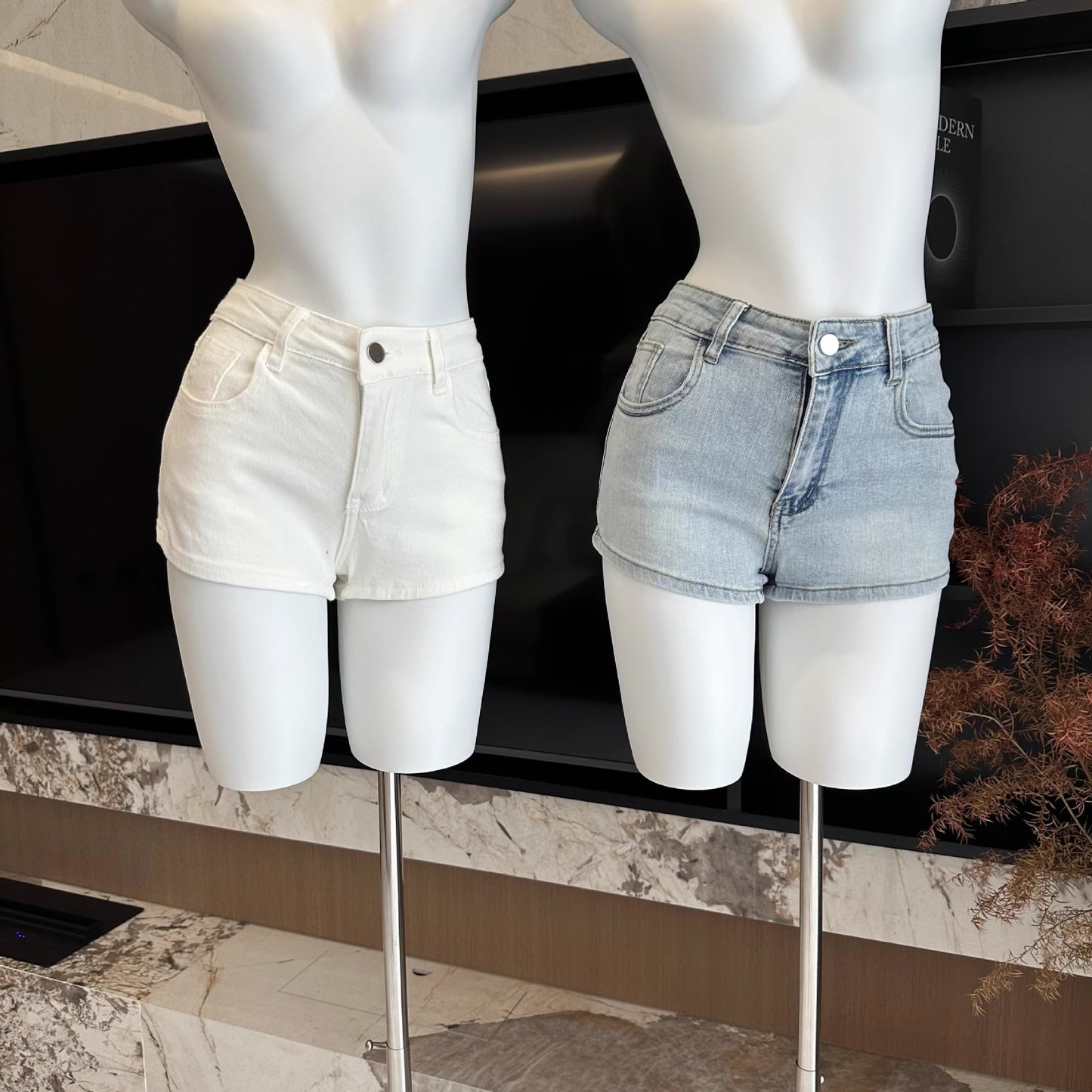 Women's Bow Tie Denim Shorts  US 64D095