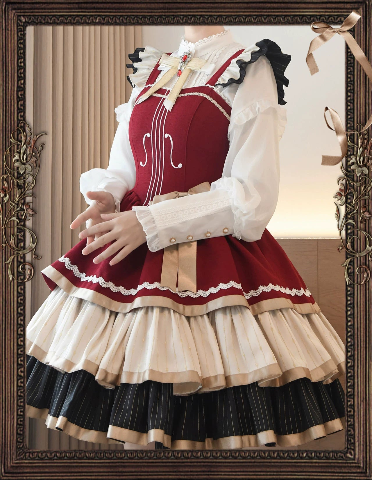 Stand Collar Lolita Dress Shirt  US-64D185
