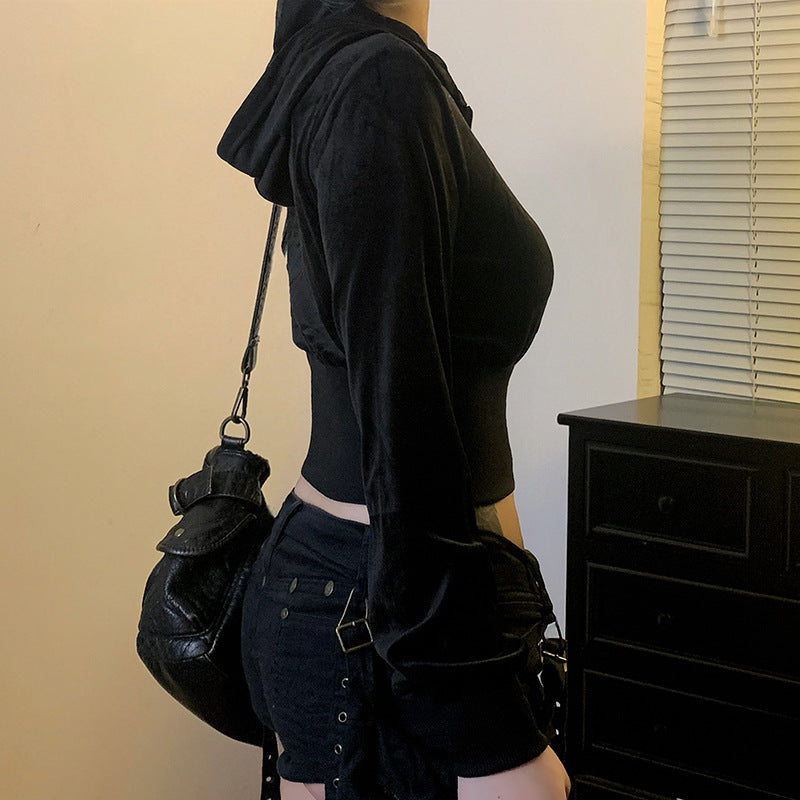 Zip Hooded Long-sleeved Top SA431