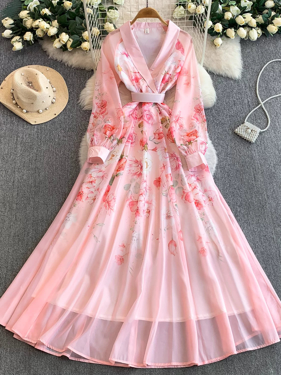 Printed V-neck Dress SA748/SA749