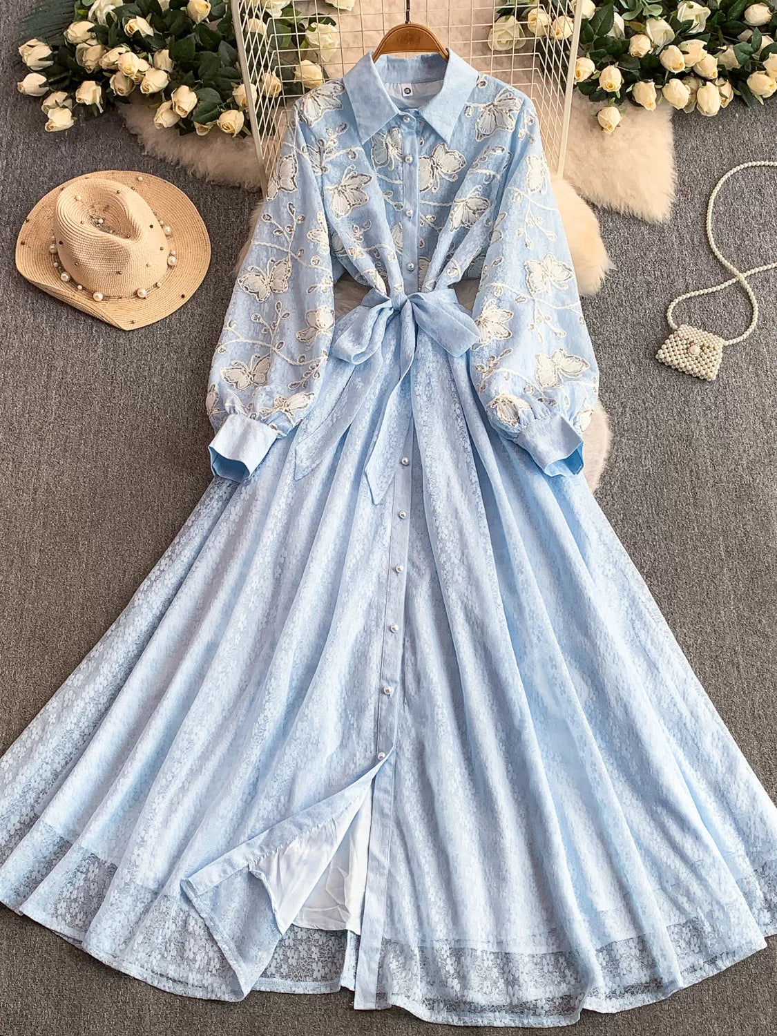 Sequin Lapel Dress SA757