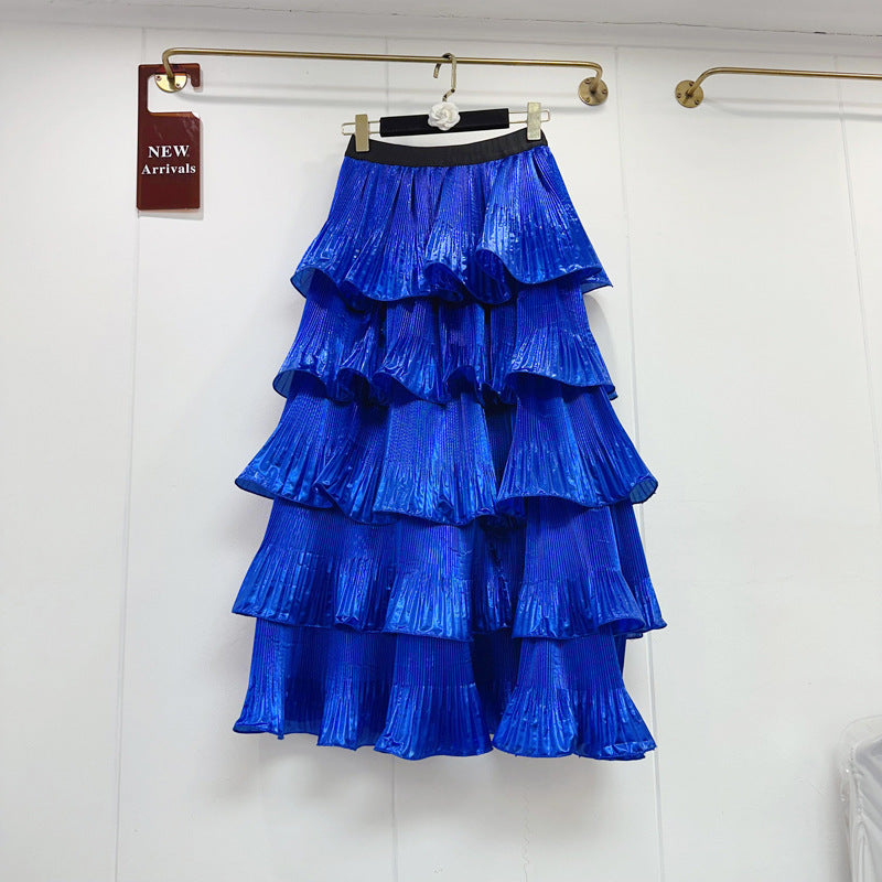 Lotus Leaf Edge Cake Skirt Long Skirt 69B879