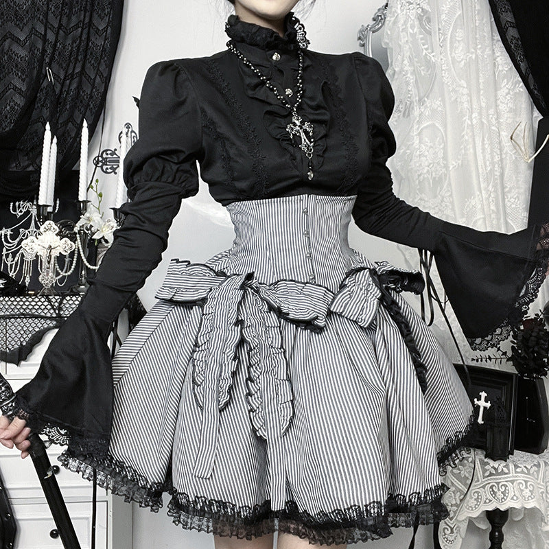 Striped Puffy Skirt  SA708