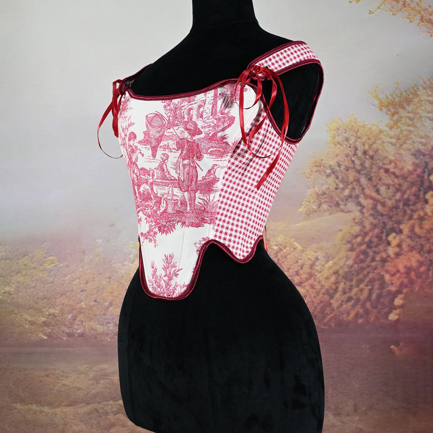 Checked Back Strap Fishbone Top Bra 69B832