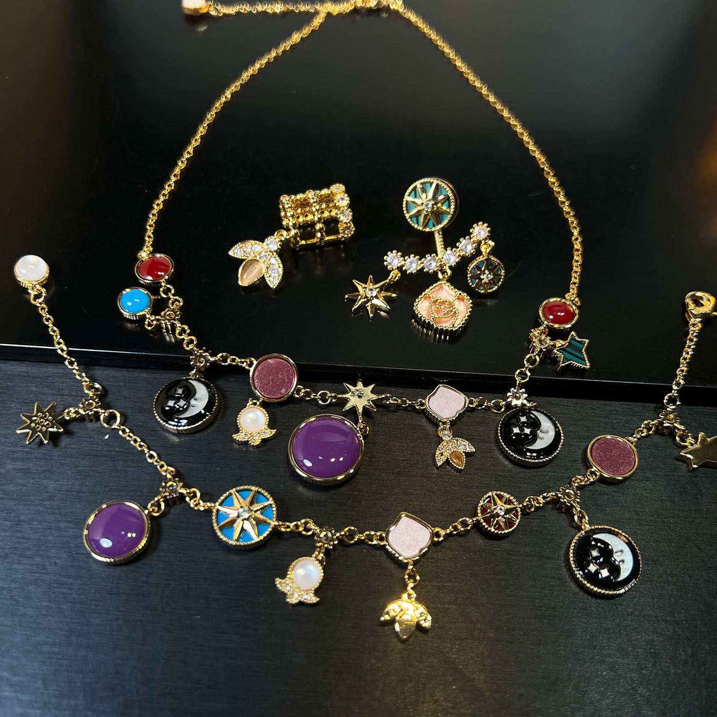 Eight-pointed Star Earrings Necklace SAB010