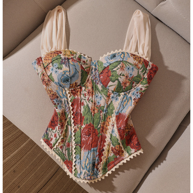 Court Style Chest Wrap Fish Bone Corset Vest 69B830