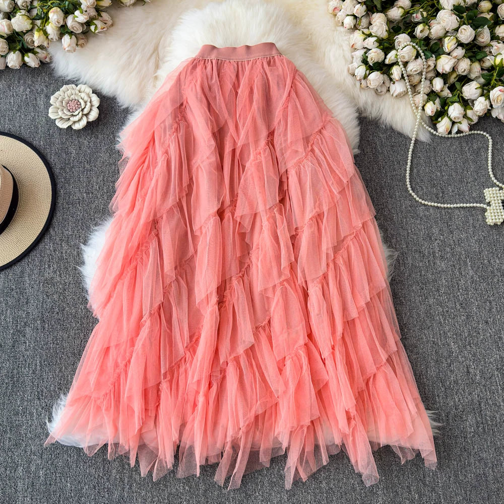 Fairy Skirt Tutu Skirt Long A-shaped Skirt 69B835
