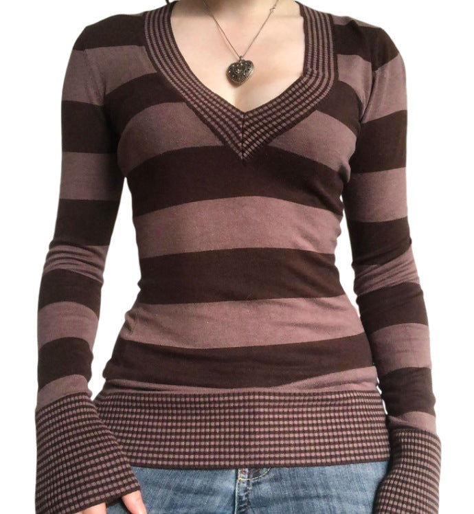 Women's Striped Flared Sleeve Sweater SA370