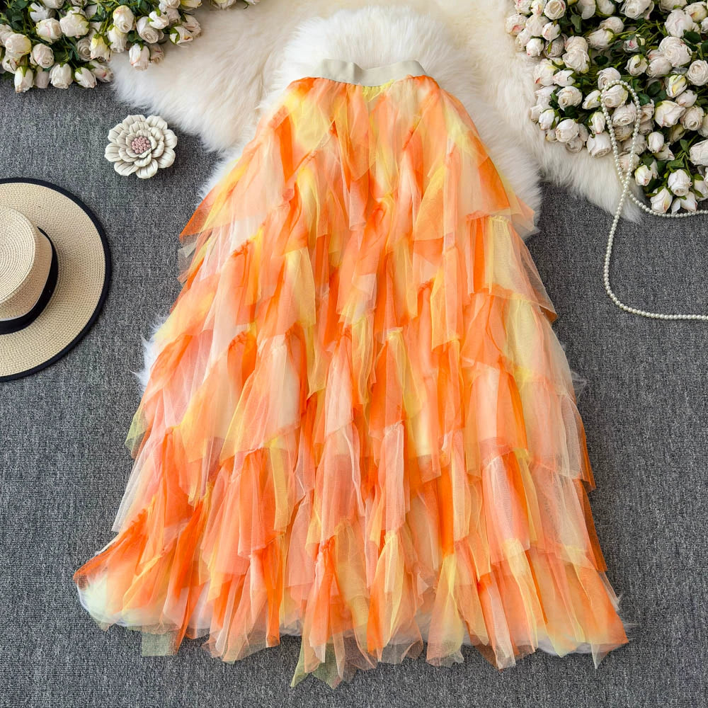 Fairy Skirt Tutu Skirt Long A-shaped Skirt 69B835