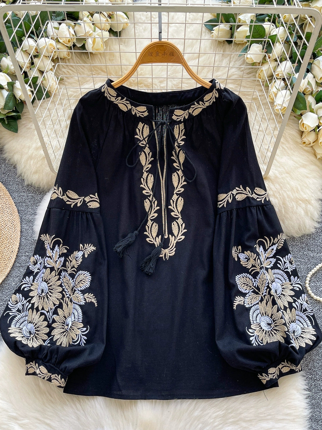 Embroidered Ethnic Style Shirt SA454