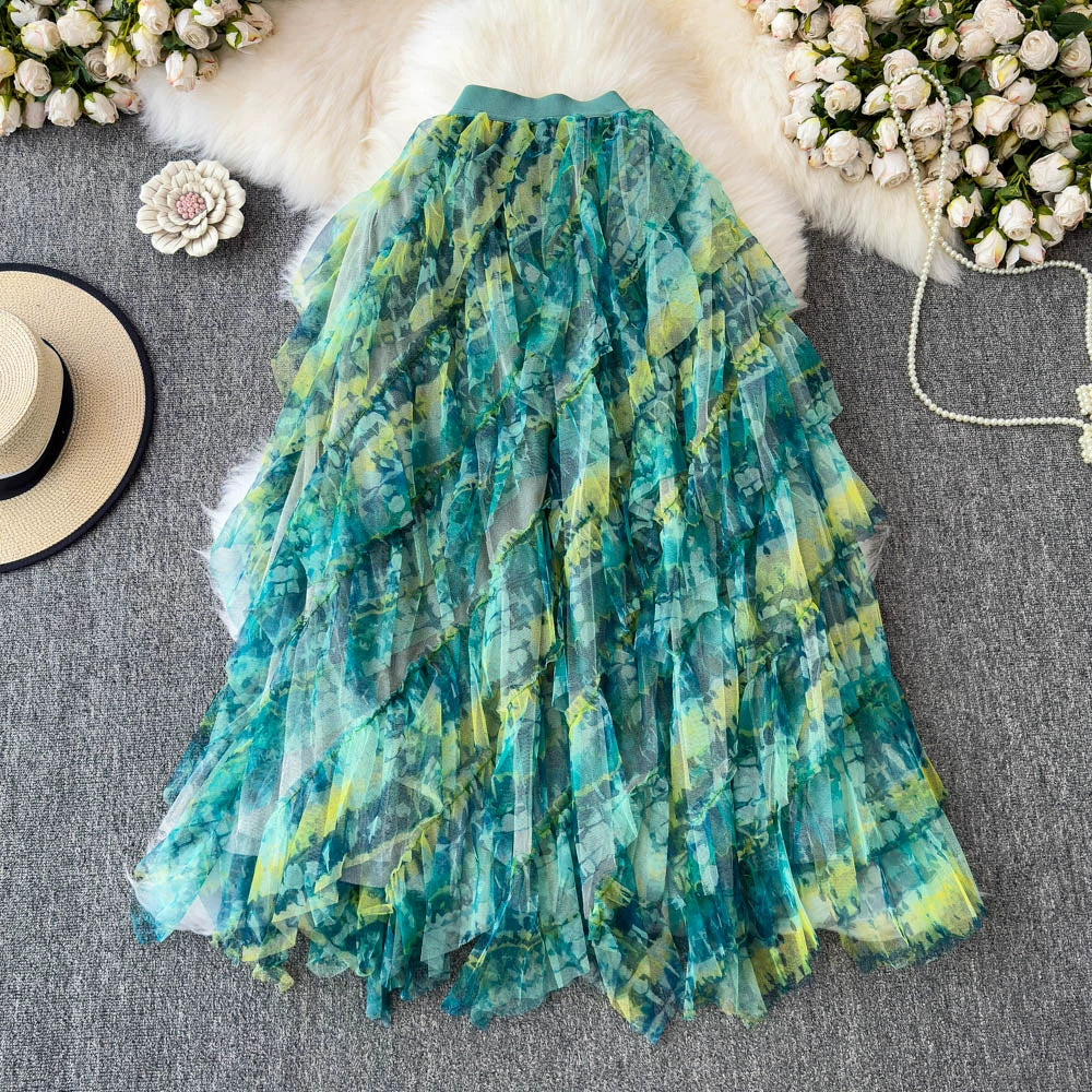 Fairy Skirt Tutu Skirt Long A-shaped Skirt 69B835