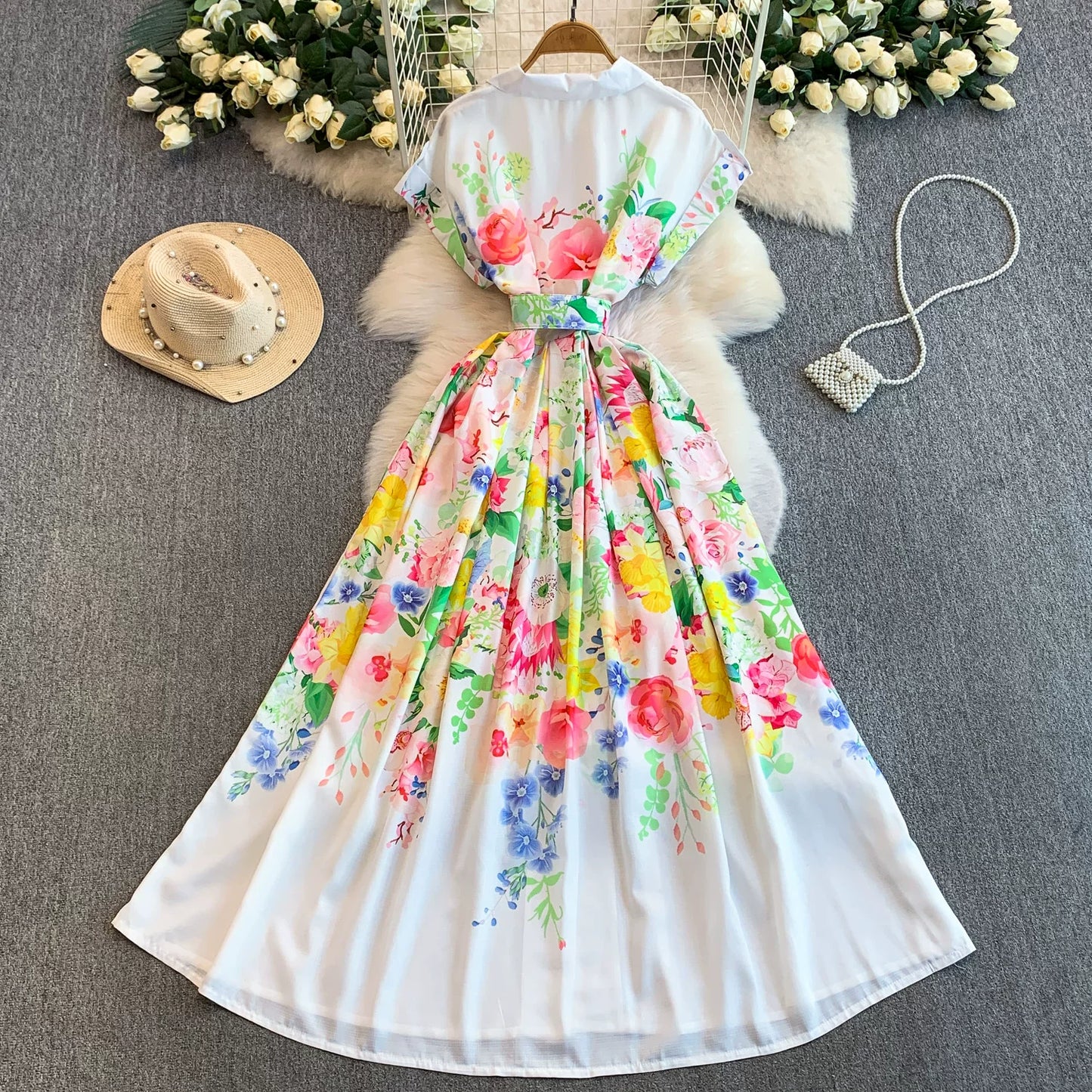 Strap Waist Pendulum Printed Skirt SA702