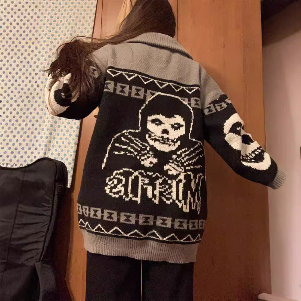 Loose Lapel Button-up Knitted Cardigan Sweater SA465