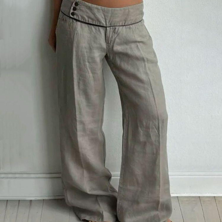Loose Drape Casual Comfortable Straight Pants Trousers SA575