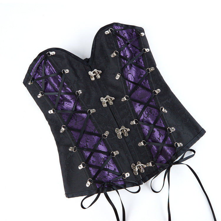 Punk Chain Gothic Corset Halloween Fishbone Suit 69A742