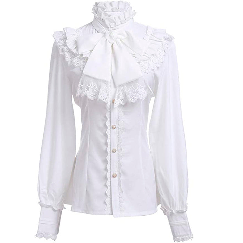 Lace Bow Shirt  US 64H003