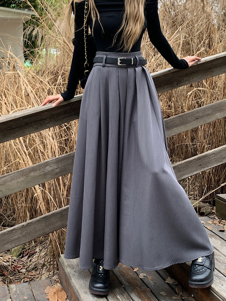Women's Suit and Long Skirt with Belt 64H072