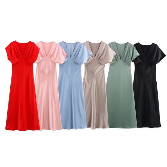 V-neck Midi Dress SA324