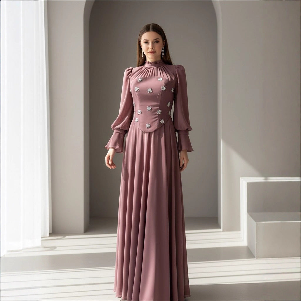 Snowflake Diamond Long Sleeve Dress 64H001