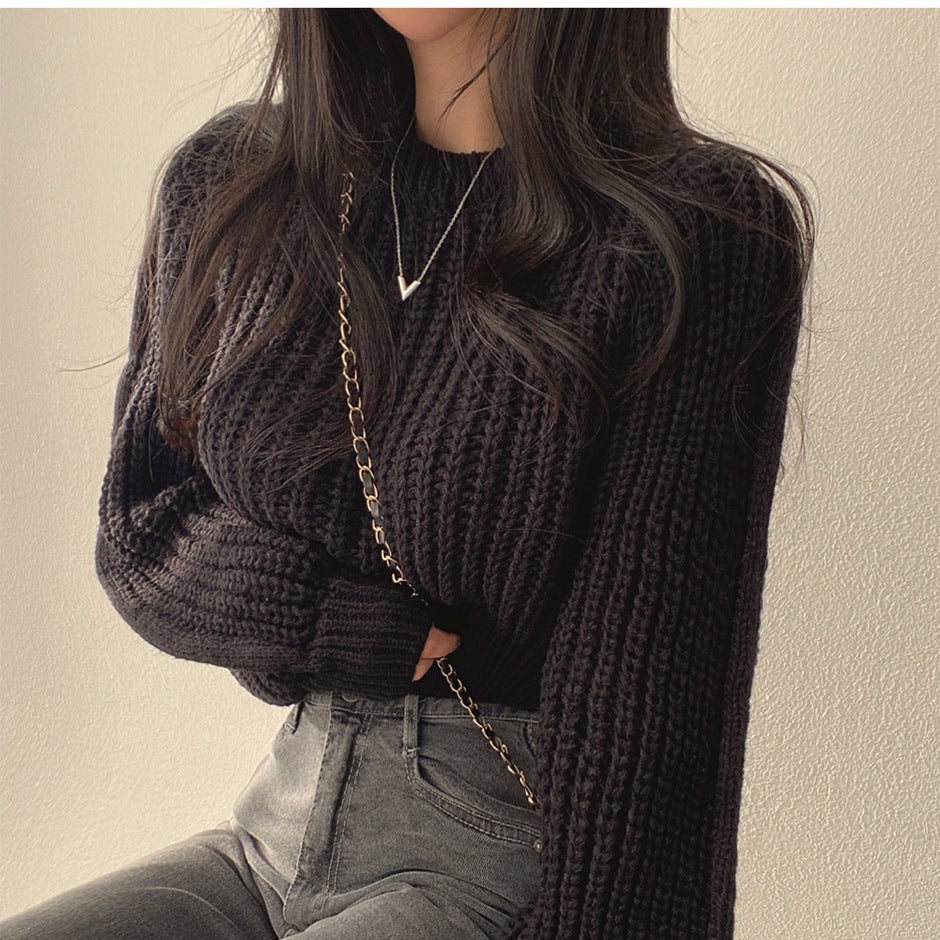 Pink Puff Sleeve Sweater 64H241