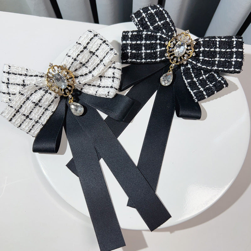Rhinestone Bow Brooch 69B964