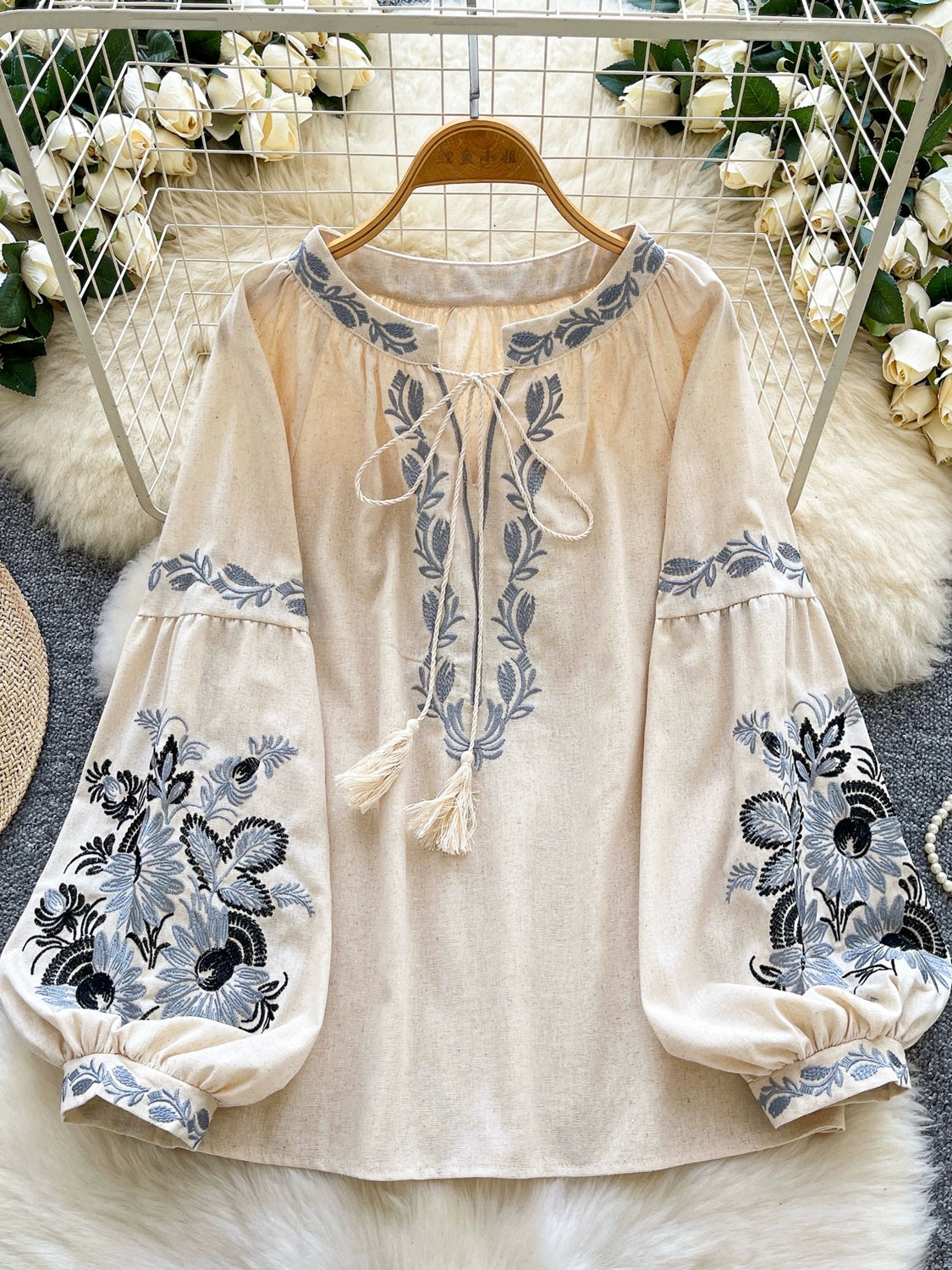 Embroidered Ethnic Style Shirt SA454