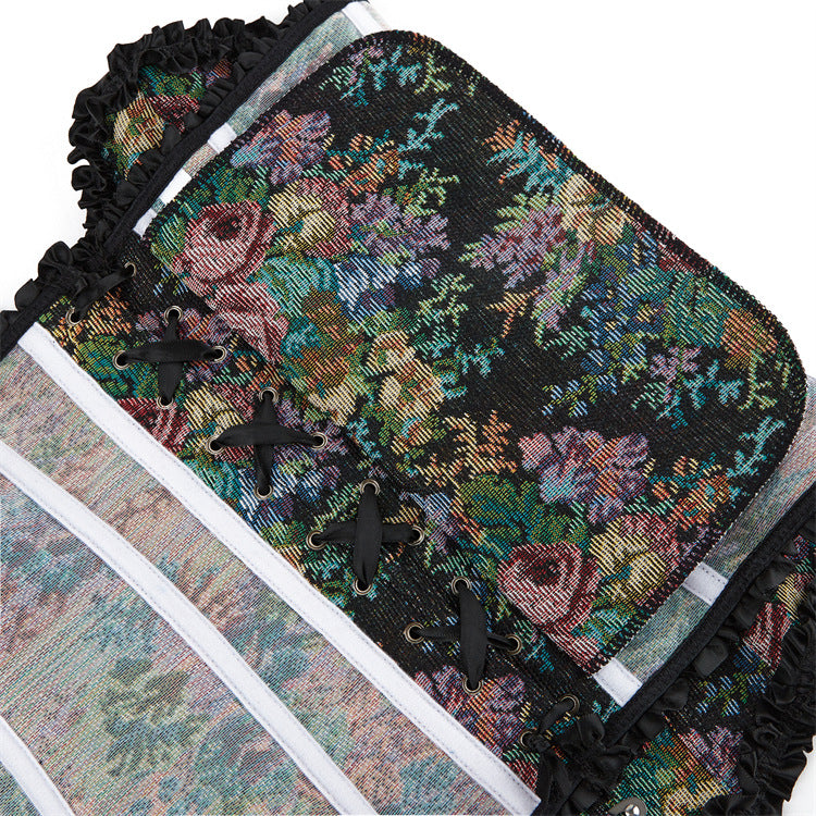 Black Flower Lace Lady's Court Shapewear 69A648