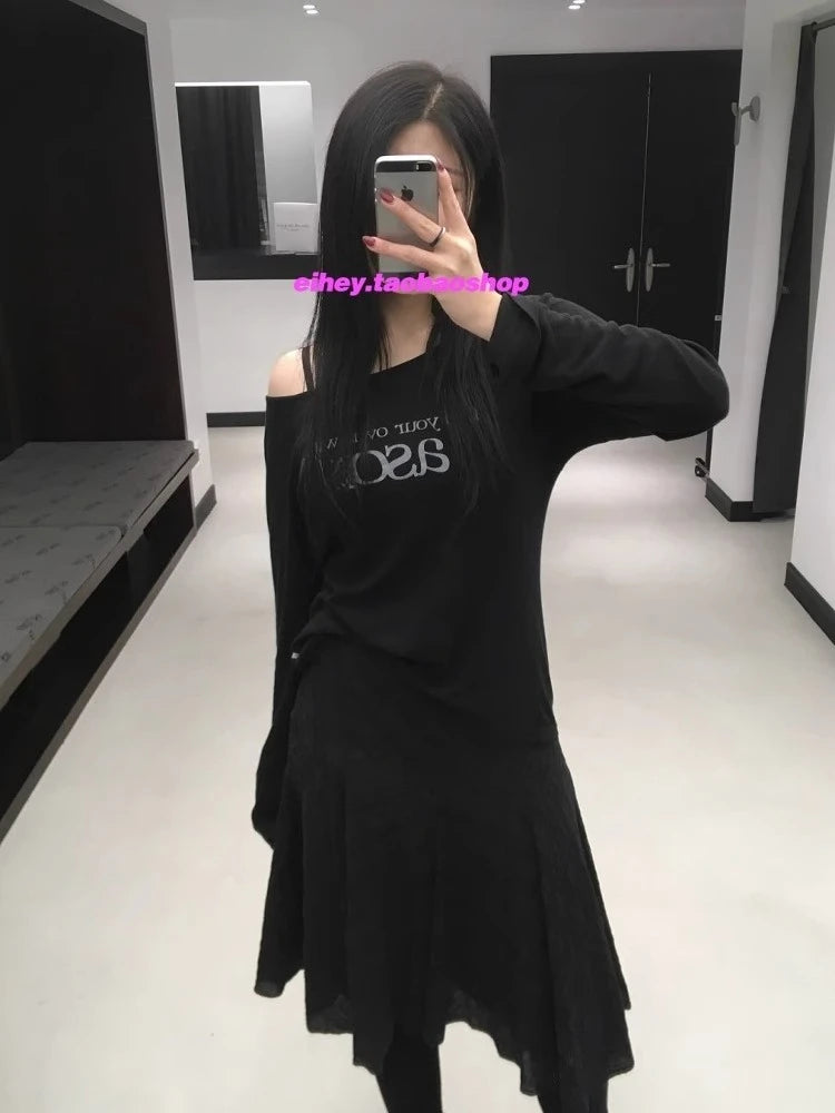 Letter Print O-neck T-shirt SA270