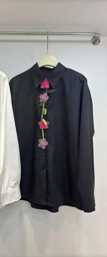 3D Flower Literary Shirt