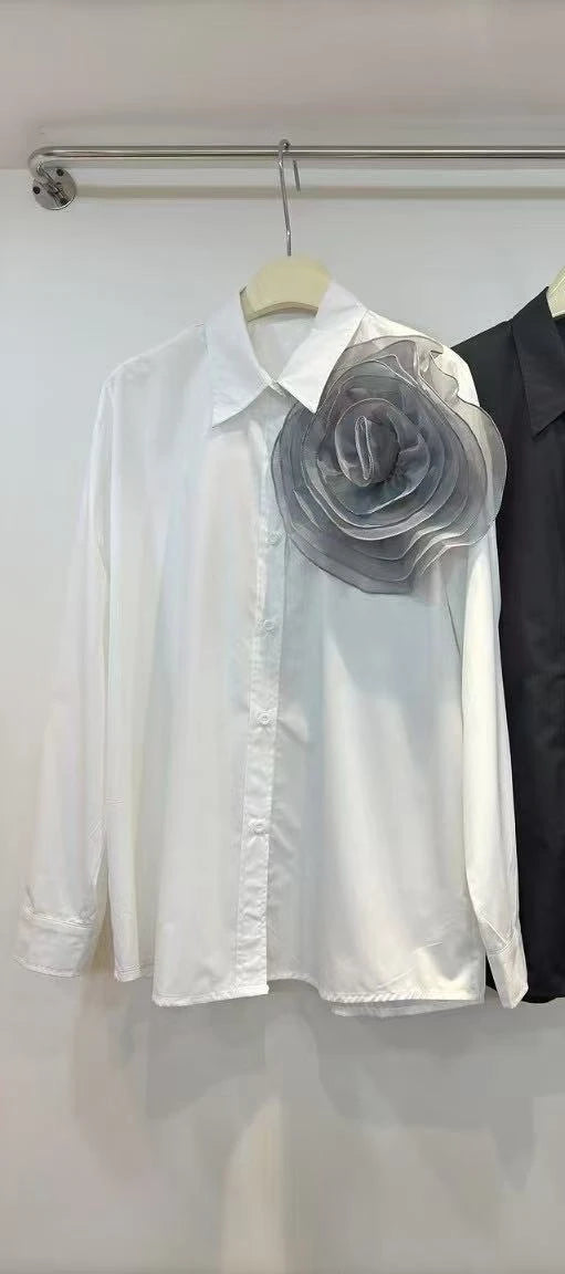 3D Flower Literary Shirt