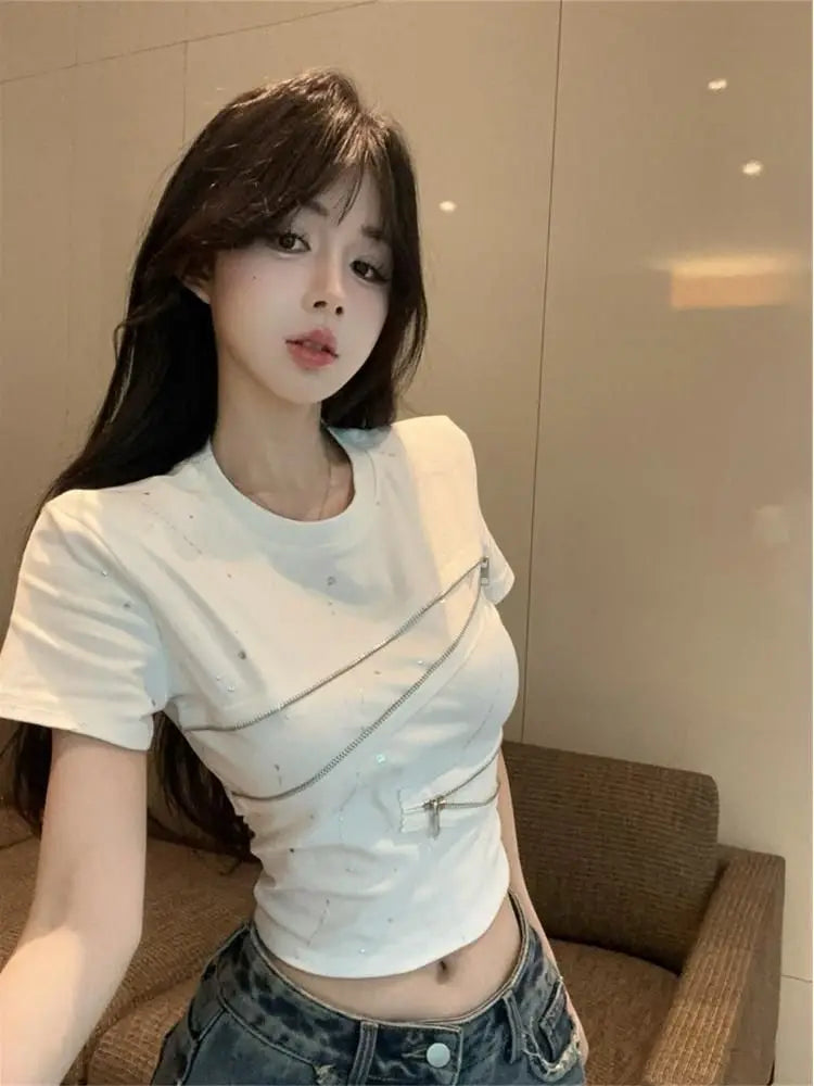 Short-sleeve Irregular Print T-shirt SA844/SA845