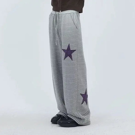 Purple Star Patchwork Soft Straight Pants SA247/SA269